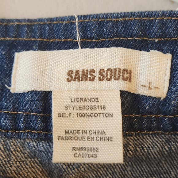 Sans Souci Blue Denim Button Detail Mini Skirt Large (3824) - Picture 3 of 4